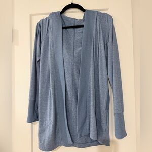 Athleta Hooded Pranayama Wrap Cardigan | Blue Heather | Size Small